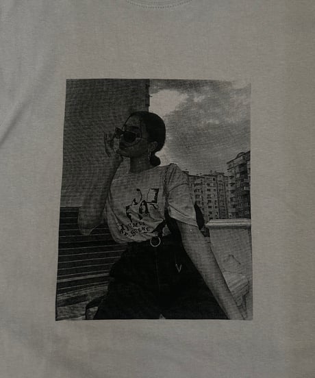 レディーフォトプリントビッグTシャツ(グレー)