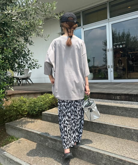 レオパードプリーツロングスカート