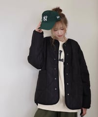 レオパードボア×中綿キルティングリバーシブルコート