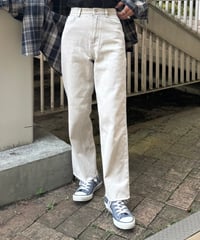 カットオフストレートデニムパンツ(ライトグレー)