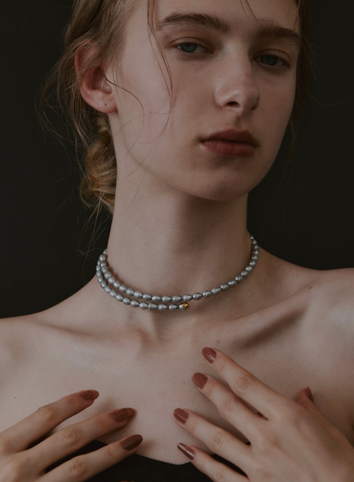 dip] full pearl choker（GRAY） | ripsalis