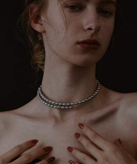 [dip] full pearl choker（GRAY）