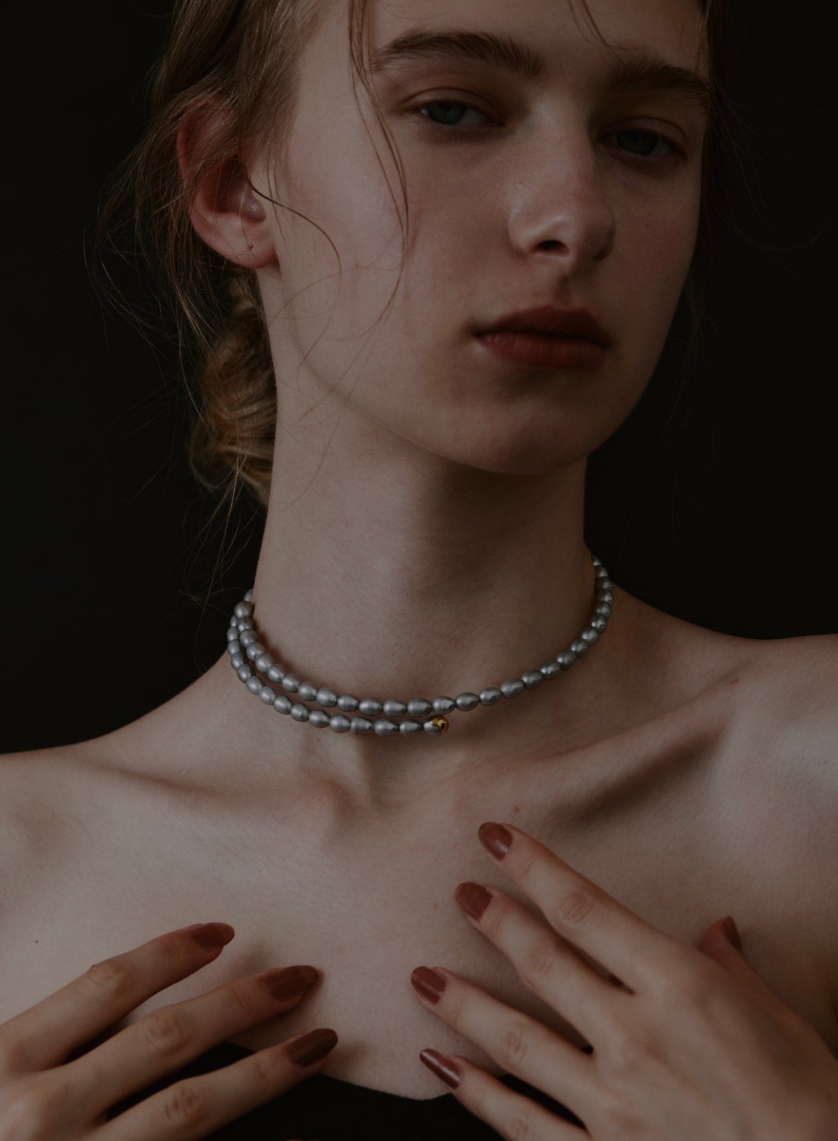 dip] full pearl choker（GRAY） | ripsalis