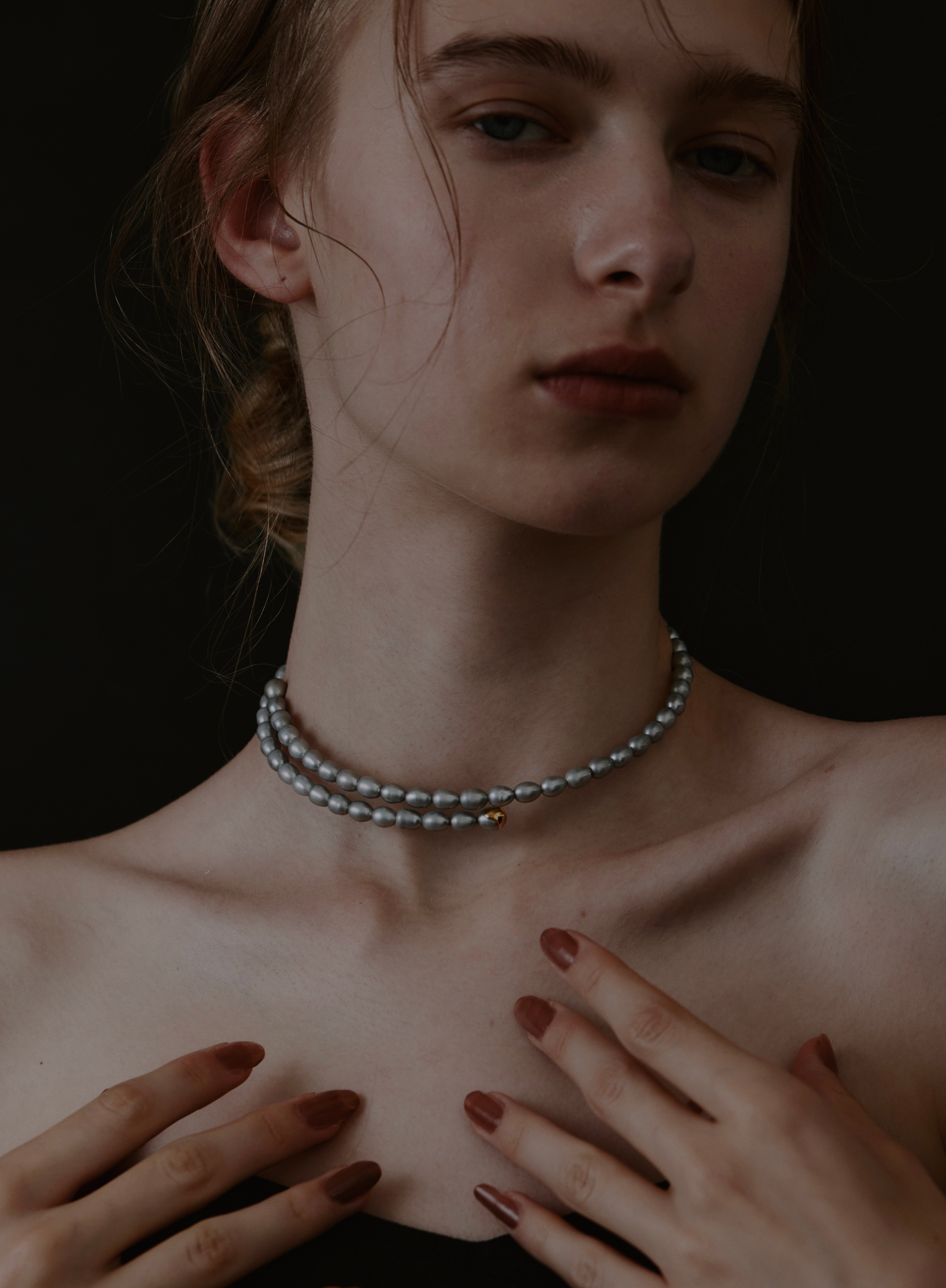 dip] full pearl choker（GRAY） | ripsalis
