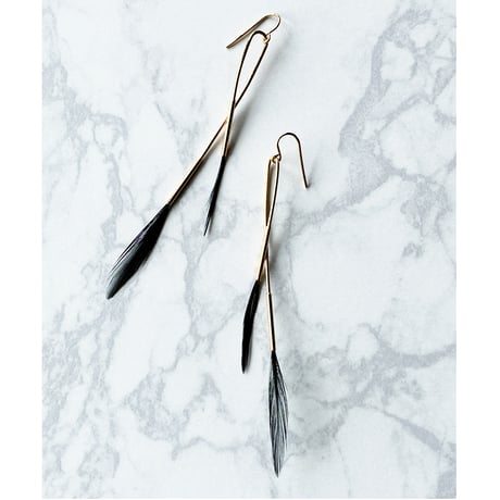 black feather Earrings[Fo-13]