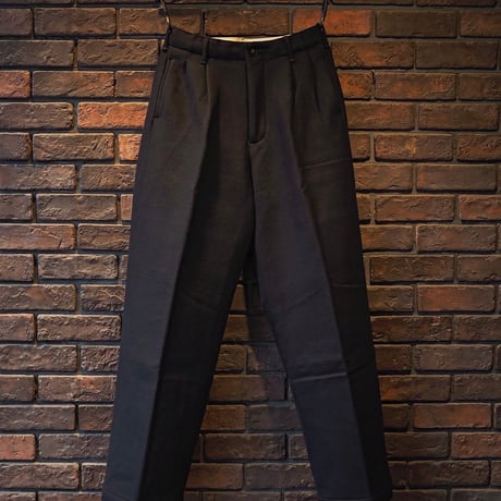 FULLCOUNT／Wool Melton Wide Tuck Trousers