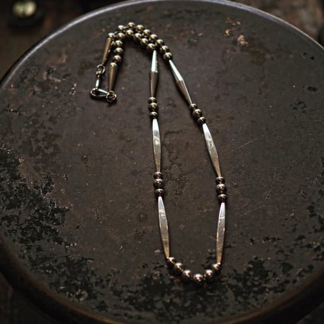 DUCK TAIL / Special Long Silver Beads Necklace -70cm-