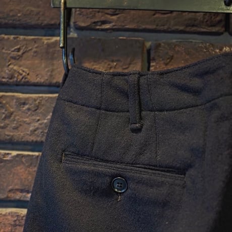 FULLCOUNT／Wool Melton Wide Tuck Trousers