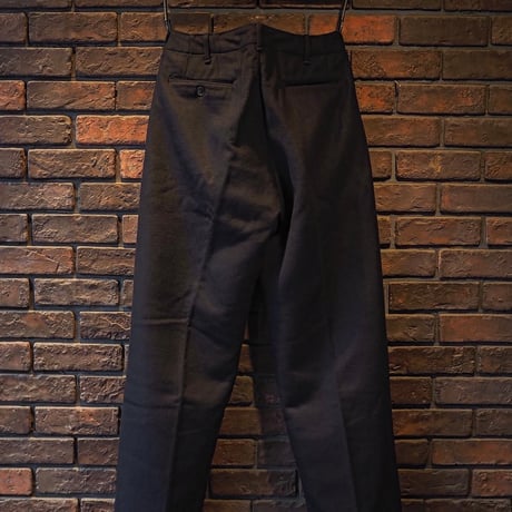 FULLCOUNT／Wool Melton Wide Tuck Trousers