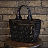 DEER HORN SMITH'S ／ EZO DEER LEATHER DIA STITCH HAND BAG