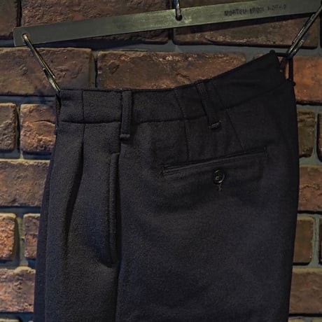 FULLCOUNT／Wool Melton Wide Tuck Trousers