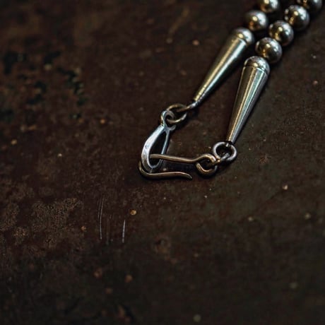 DUCK TAIL / Special Long Silver Beads Necklace -70cm-