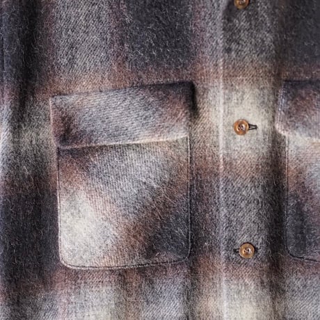 FULLCOUNT ／4102 Wool Alpaca Shaggy Check Open Collar Shirt