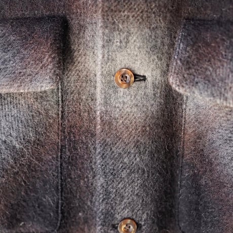 FULLCOUNT ／4102 Wool Alpaca Shaggy Check Open Collar Shirt