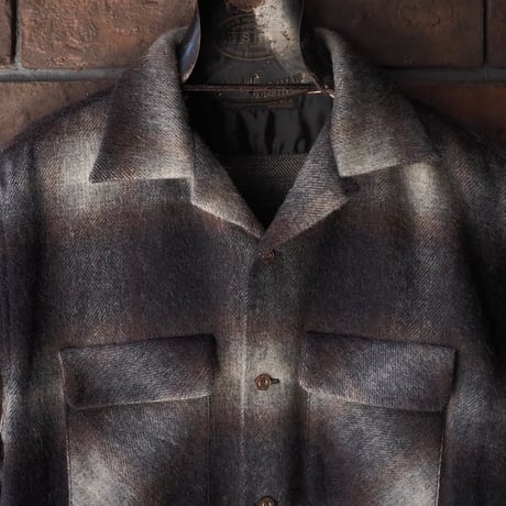 FULLCOUNT ／4102 Wool Alpaca Shaggy Check Open Collar Shirt