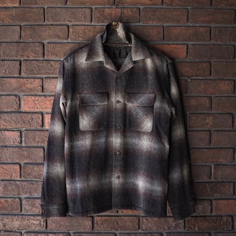 FULLCOUNT ／4102 Wool Alpaca Shaggy Check Open Collar Shirt