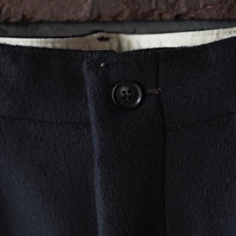 FULLCOUNT／Wool Melton Wide Tuck Trousers