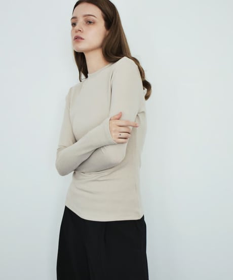 nh-tops-0263　ソフトフィット トップス　グレージュ　ダークグレー　オフホワイト