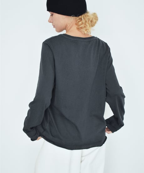 nh-tops-02637　レイヤードライク カットソー　ラベンダー　チャコール