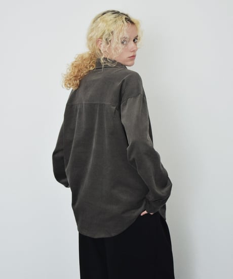 tops-02634　コーデュロイ オーバー シャツ　ベージュ　カーキ