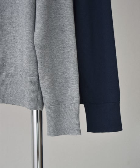nh-knit-02398　コットン シャツニット　ネイビー　グレー