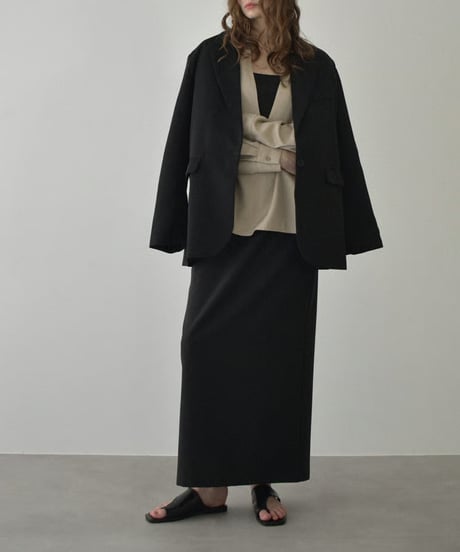 tops-12012　スキッパーシャツ 《セットアップ可能》　モカベージュ　ブラック