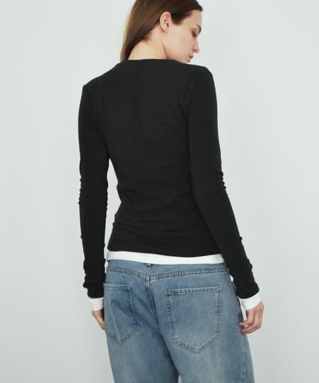 nh-tops-0263　ソフトフィット トップス　グレージュ　ダークグレー　オフホワイト