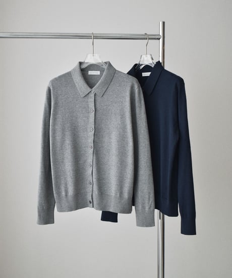 nh-knit-02398　コットン シャツニット　ネイビー　グレー