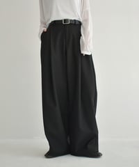 bottoms-02266U　タックコクーン ワイドパンツ　エクリュ　モカベージュ　ブラック