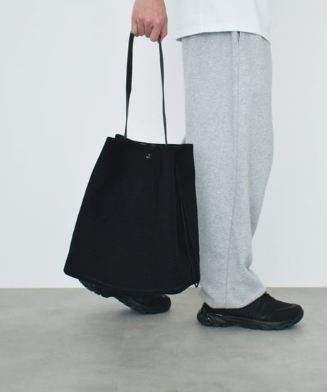 bag2-02679U　ドロスト メッシュ トートバッグ　エクリュ　ブラック