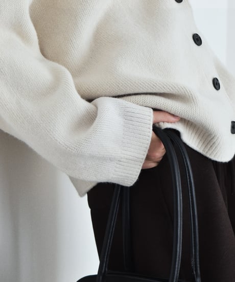 knit-02351　オーバーサイズ ニットカーディガン　エクリュ　グレー