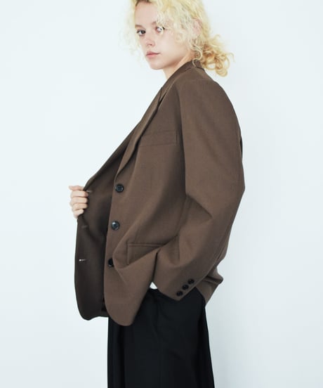 jacket-02023　3button テーラードジャケット　ブラウン