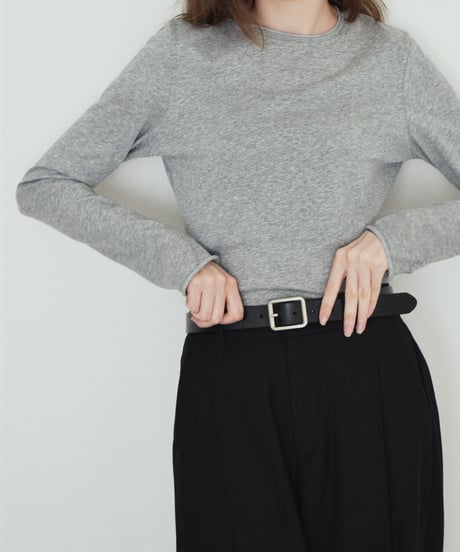 nh-tops-02632　カットオフ ロングスリーブ トップス　ライラック　グレー　ブラック