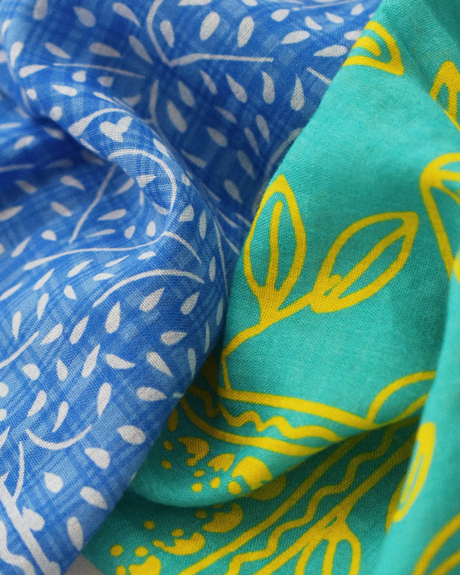 mb-scarf-02005 ボタニカル マルチウェイ スカーフ グリーン ブルー