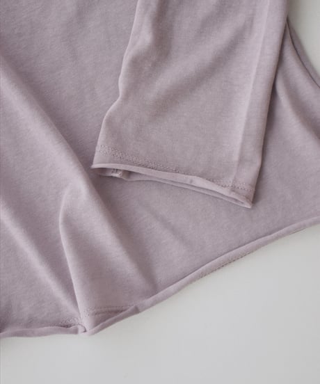 nh-tops-02632　カットオフ ロングスリーブ トップス　ライラック　グレー　ブラック