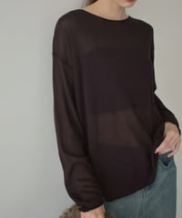 knit-02334　ルーズ シアーニット　ブラウン　ネイビー