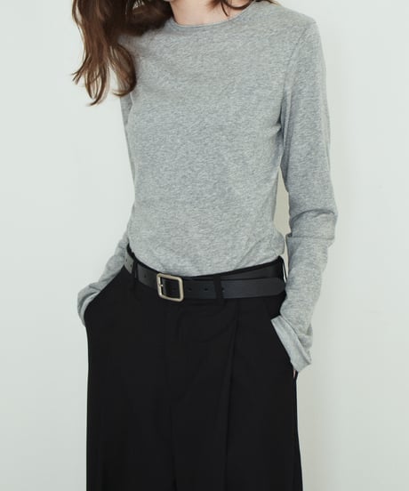 nh-tops-02632　カットオフ ロングスリーブ トップス　ライラック　グレー　ブラック