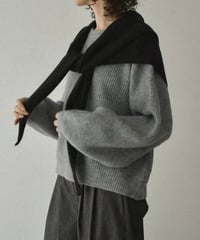 knit-02308　ボリューム スリーブ ニット プルオーバー　オフホワイト　ライトグレー　ダークグレー　ネイビー　ブラック
