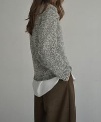 knit-02341　ローゲージ ルーズニット　エクリュ　ブラック