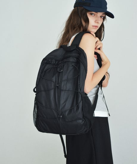bag2-02680U　コードデザイン バックパック　エクリュ　ブラック