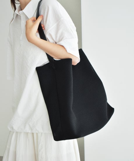 bag2-02679U　ドロスト メッシュ トートバッグ　エクリュ　ブラック