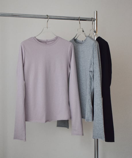 nh-tops-02632　カットオフ ロングスリーブ トップス　ライラック　グレー　ブラック