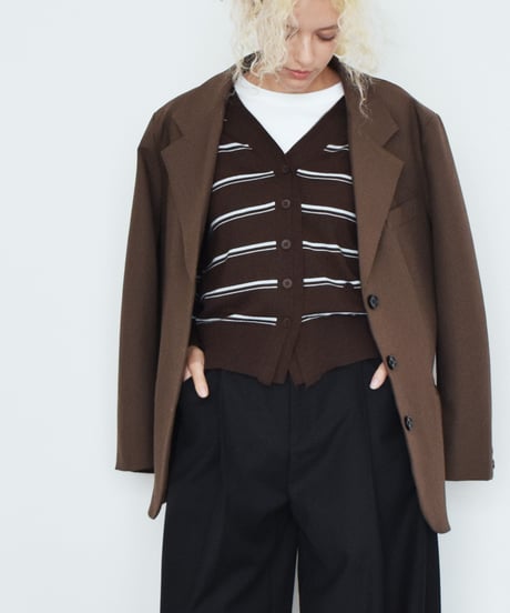 jacket-02023　3button テーラードジャケット　ブラウン