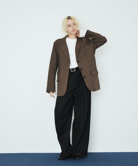 jacket-02023　3button テーラードジャケット　ブラウン