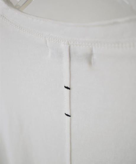 nh-tops-02633　バックステッチデザイン ロングTee　ホワイト　ブラック