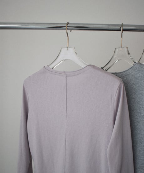 nh-tops-02632　カットオフ ロングスリーブ トップス　ライラック　グレー　ブラック