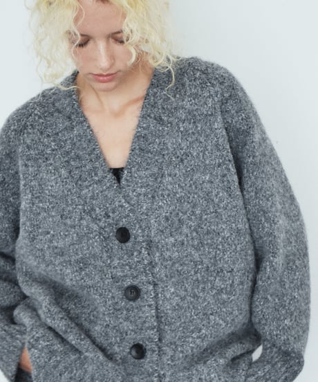 knit-02397　オーバー ニット カーディガン　ピンク　ブラウン　ブルー　グレー