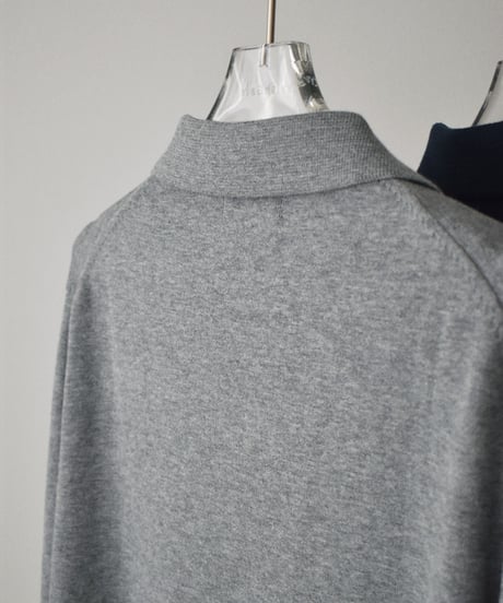 nh-knit-02398　コットン シャツニット　ネイビー　グレー