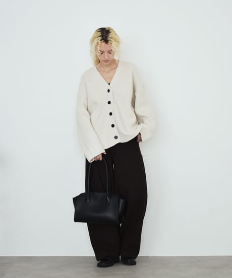 knit-02351　オーバーサイズ ニットカーディガン　エクリュ　グレー