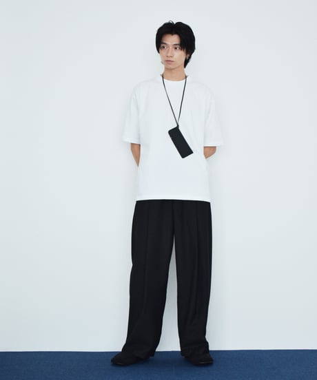 bottoms-02266U　タックコクーン ワイドパンツ　エクリュ　モカベージュ　ブラック